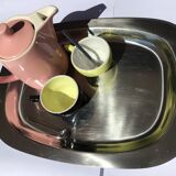 Scandinavian stainless steel tray rectangle rounded edges