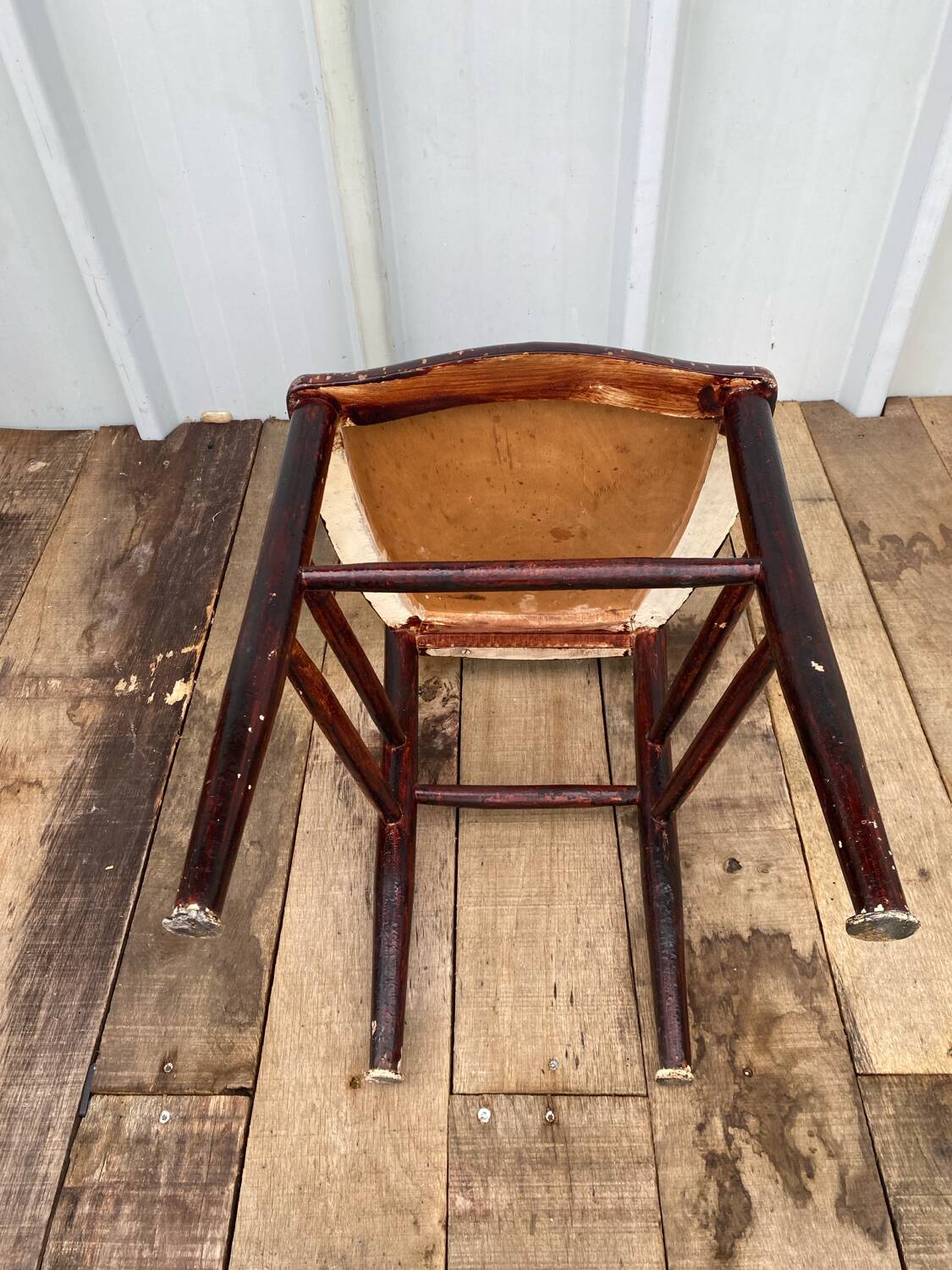 Antique Thonet style bistro chair turned wood vintage brown