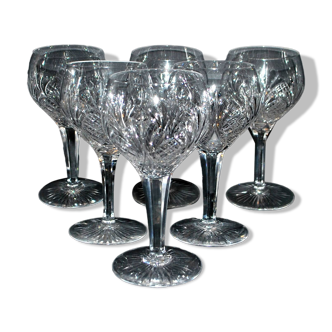 BACCARAT Set of 6 CRYSTAL wine glasses model 9157 size 9247 Year 1907 H15cm