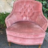 Upholstered velvet armchair