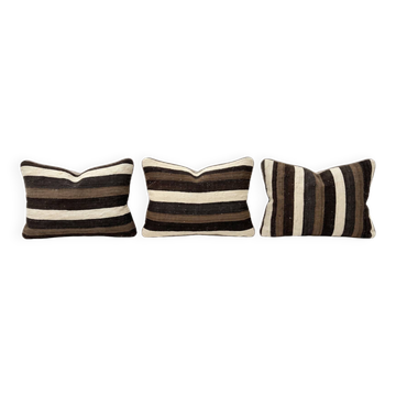 Set of 3 vintage kilim cushion covers 40x60 cm
