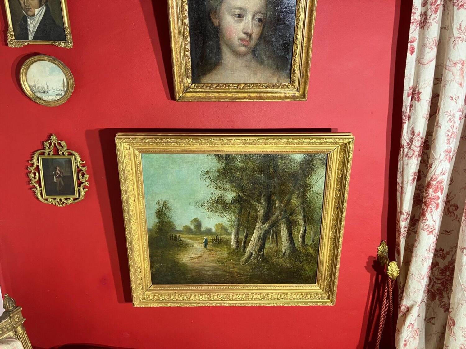 Barbizon School signed, 19th century oil on canvas representing a landscape