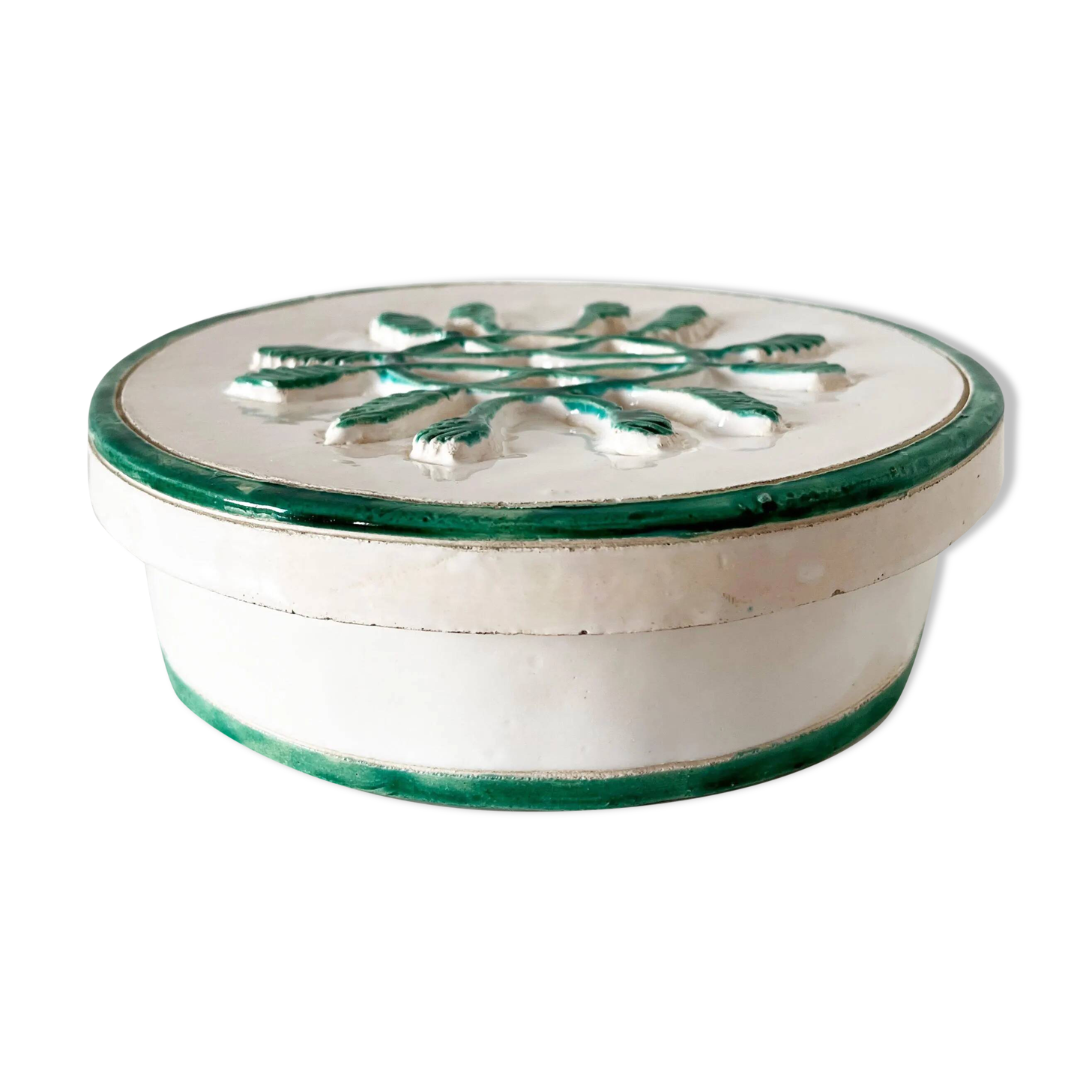 1950s embossed ceramic box
