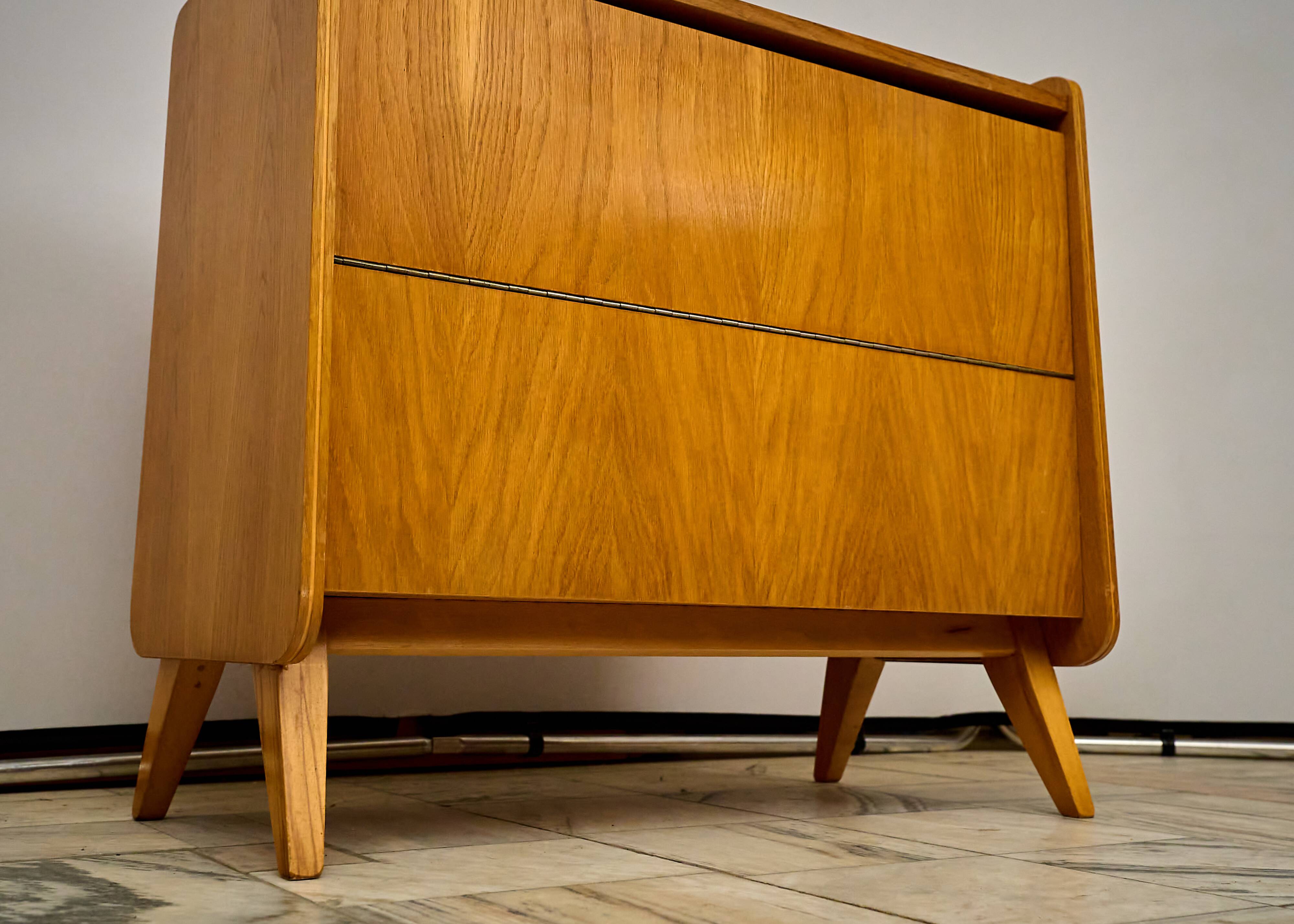 Vintage Bedding Cabinet 1960s Czechoslovakia