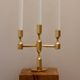 Vintage Swedish Three-Arm Brass Candleholder by Gusum, circa 1974