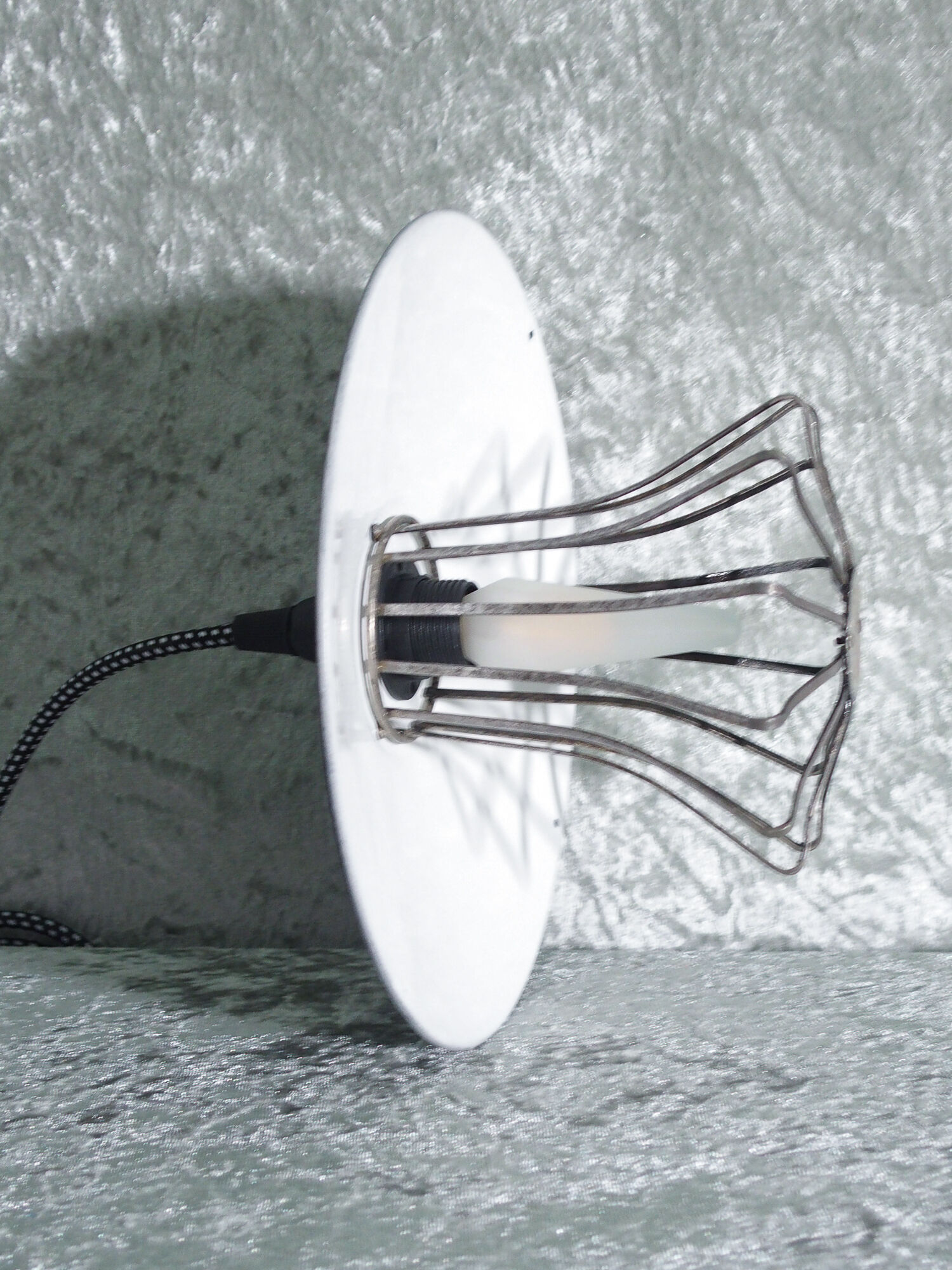 Industrial hanging lamp in black and white