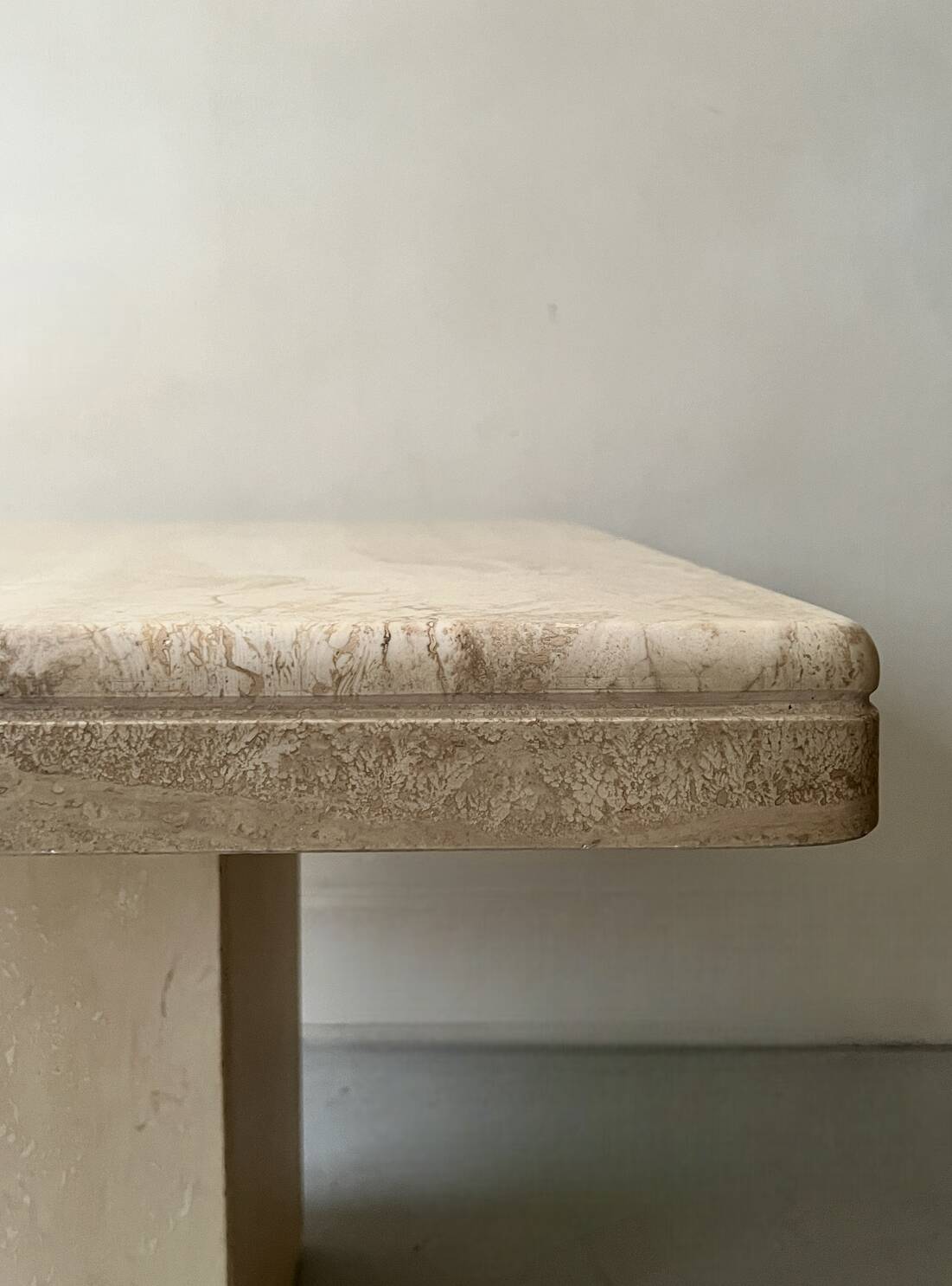Square travertine coffee table, Italy 1970