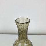 Vintage smoked bubble glass vase