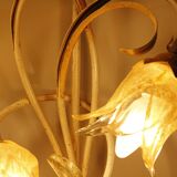 Set of 10 Wall Lights from colored hand crafted iron and Murano glass