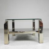 Belgo Chrom coffee table with 2 glass plates, 1970s
