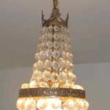 Suspension chandelier with metal and glass grapevines manufactured 60's / 70's