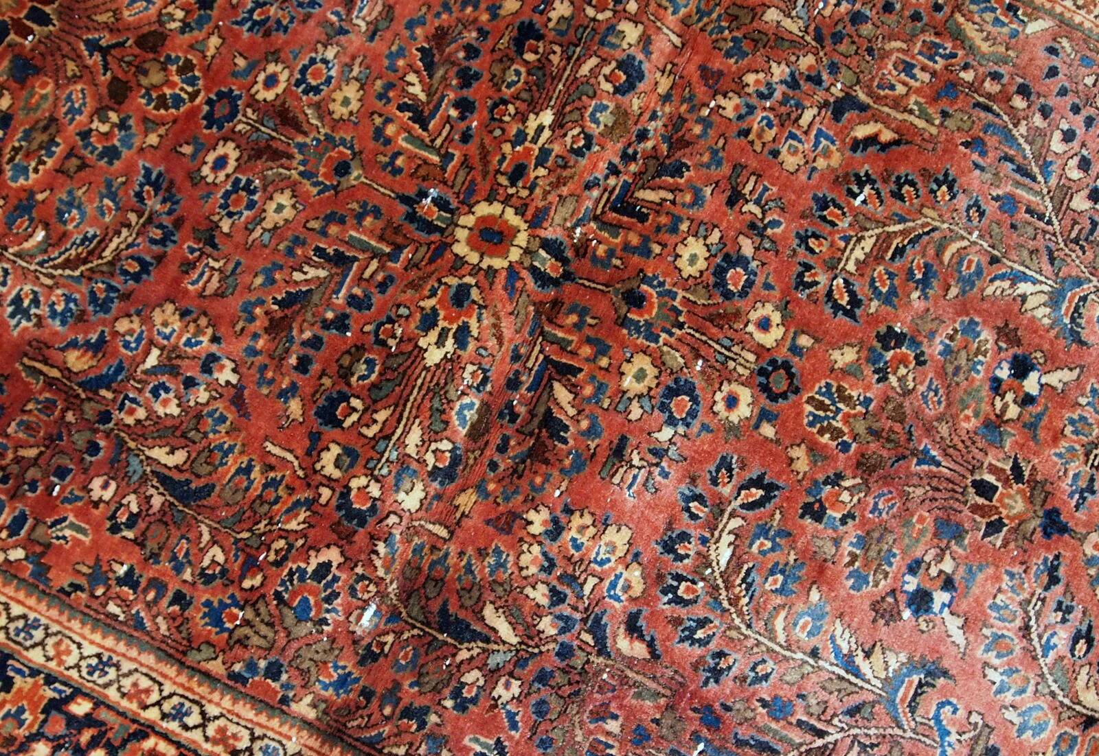 Handmade antique Persian Sarouk rug  x 161cm 1920s - 1B742