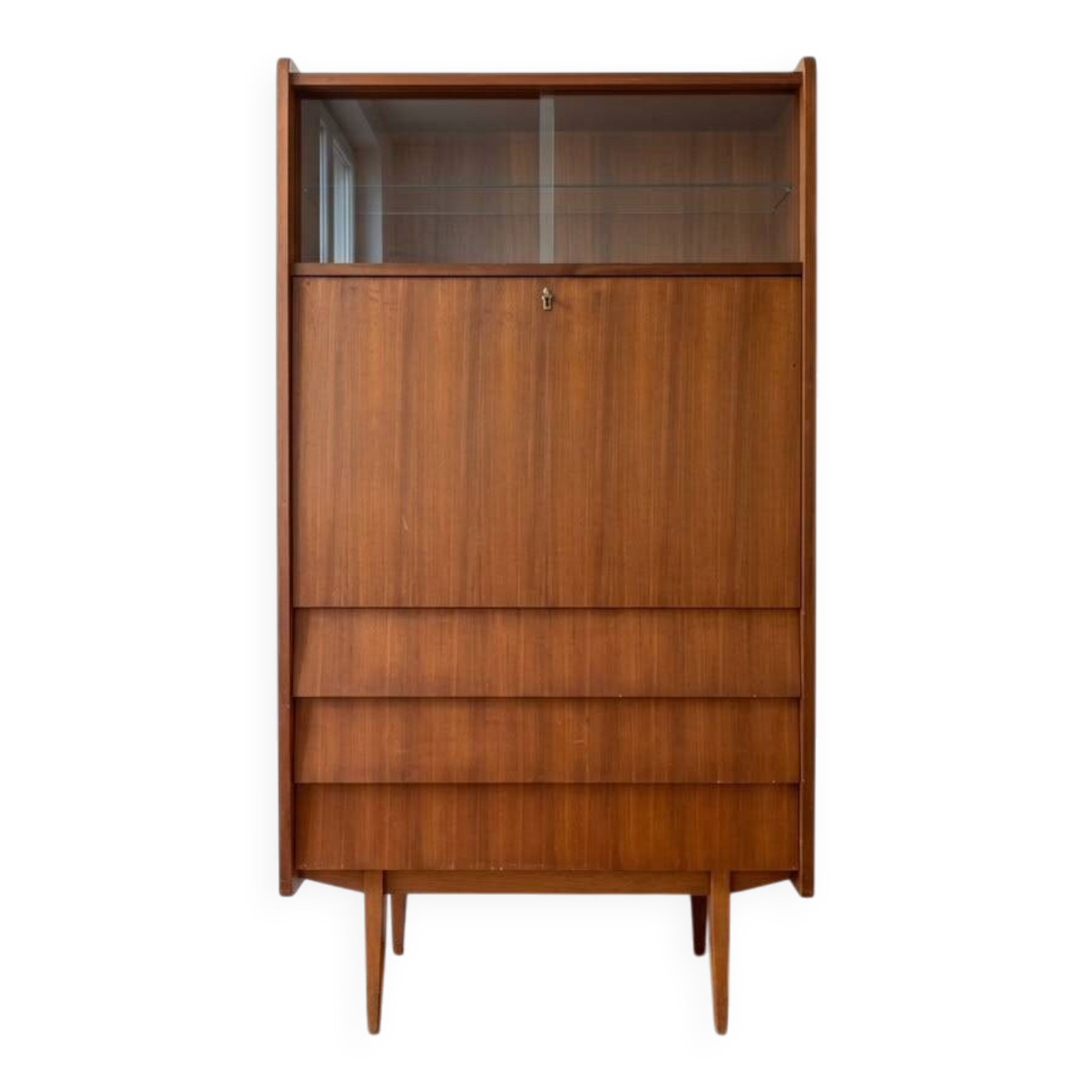 Vintage 1970s wooden secretary desk