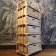 Commode vintage 5 tiroirs en rotin