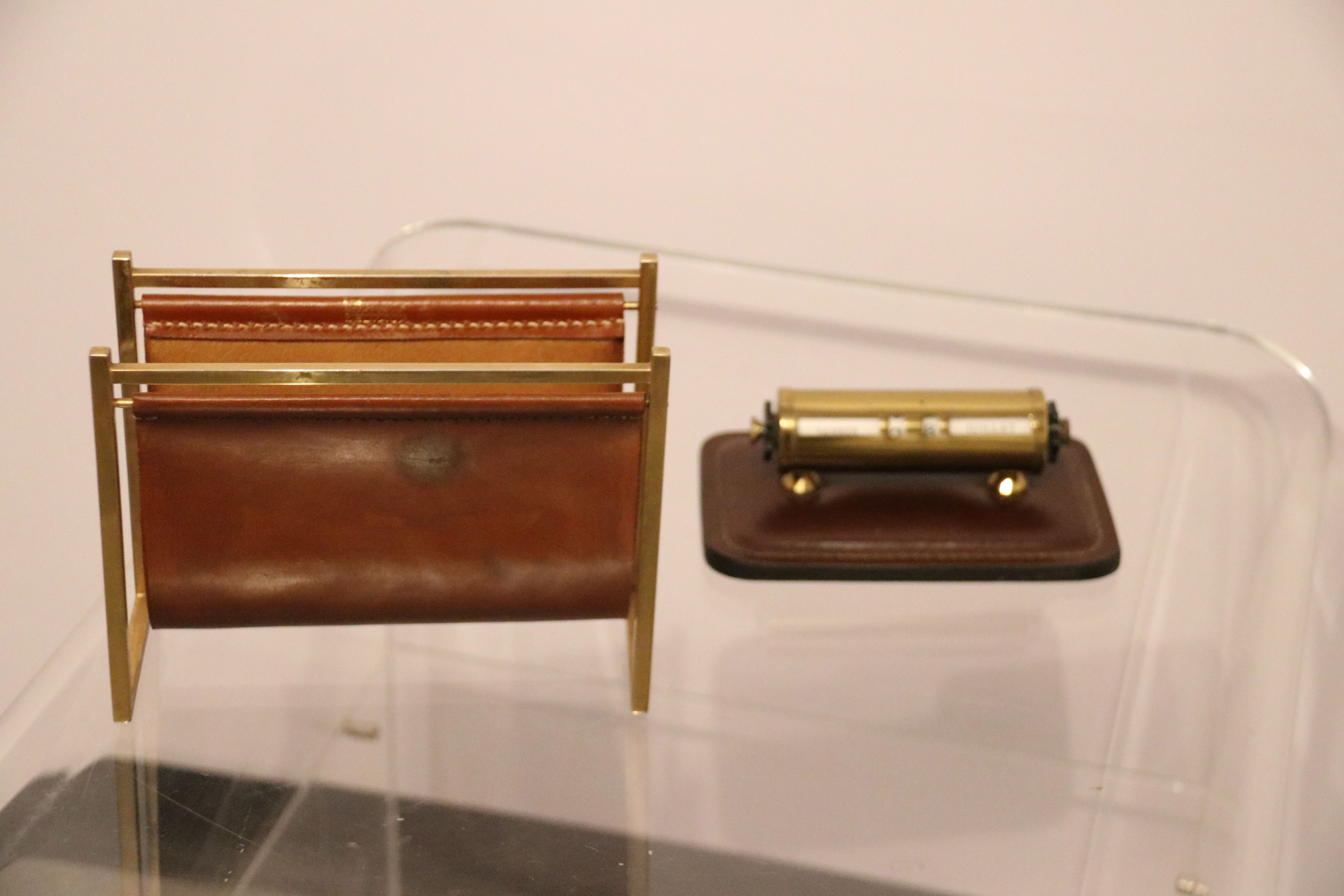 Desk accessories - letter holder & calendar - by Delvaux - Belgium - 1970's