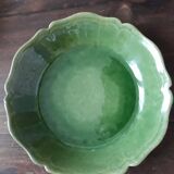 Set de 8 assiettes vertes terre émaillée Biot