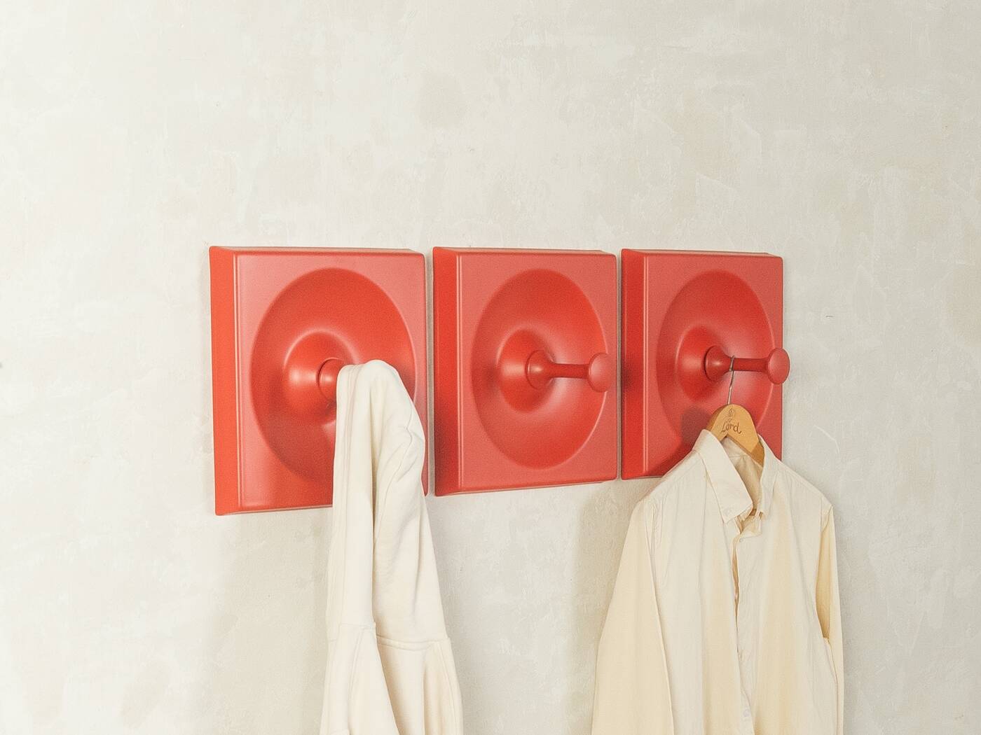 Schönbuch | Jürgen Lange – Space Age wall-mounted coat rack set, 1970s