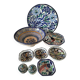 Set of 9 hand-painted Tunisian ceramics.