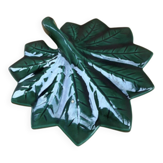 Green leaf service platter Vallauris style