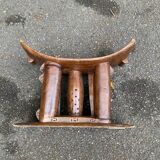 Ashanti African stool from Ivory Coast, carved from solid wood