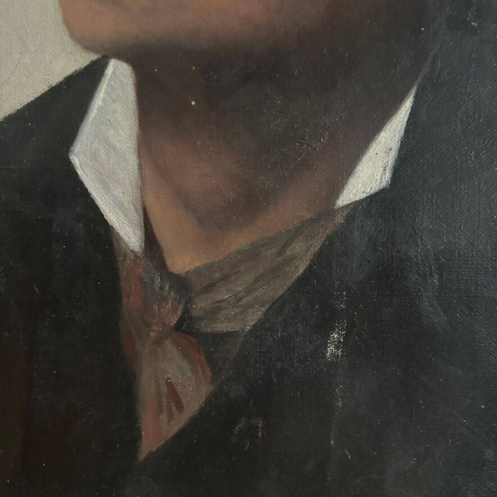 Oil on canvas portrait of a young man in profile, quality, late 19th century