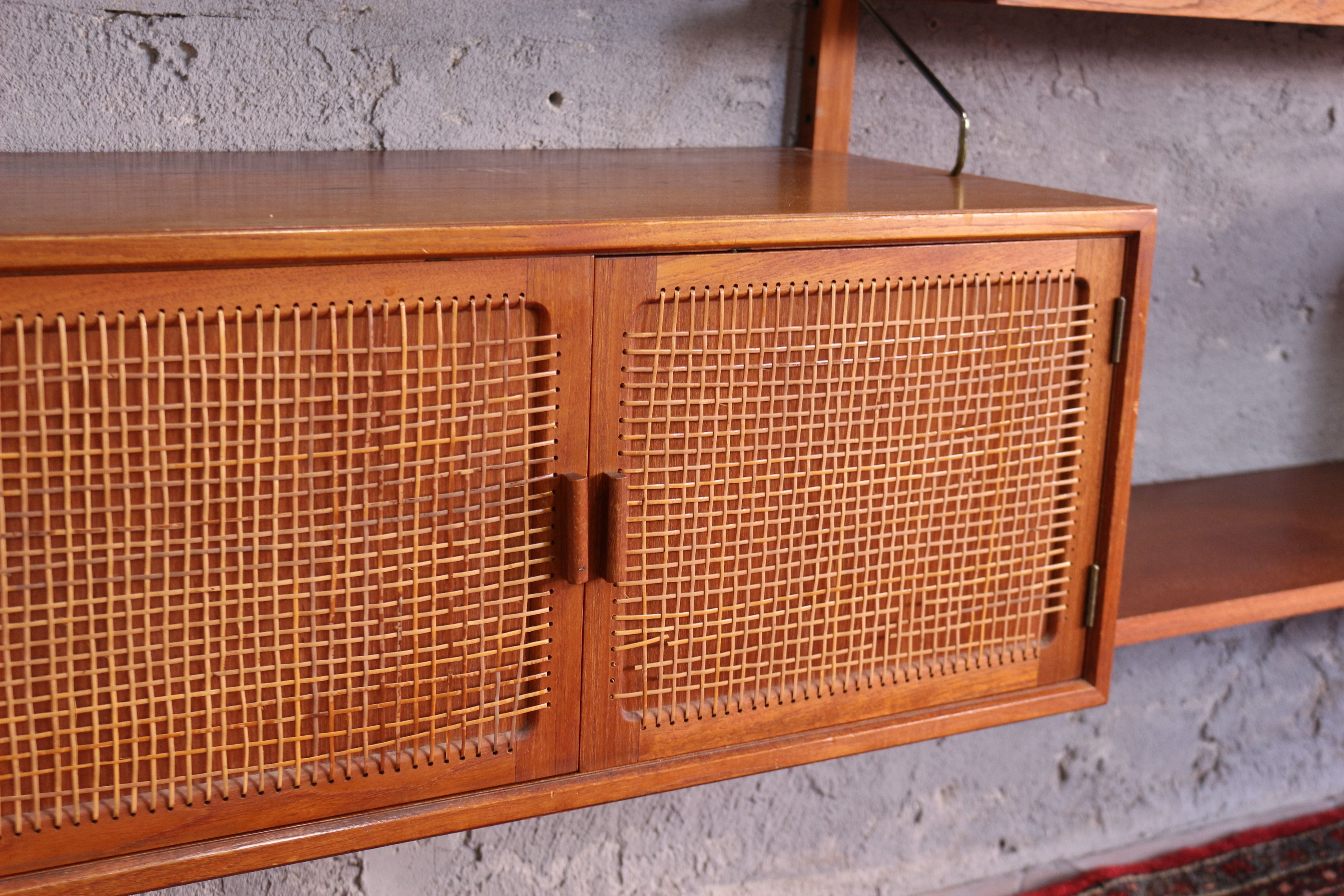 Mid century teak wall unit by Gustav Bahus, Norway 1960's