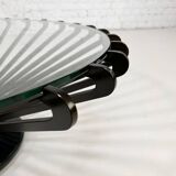 Round Metal and Glass Coffee Table