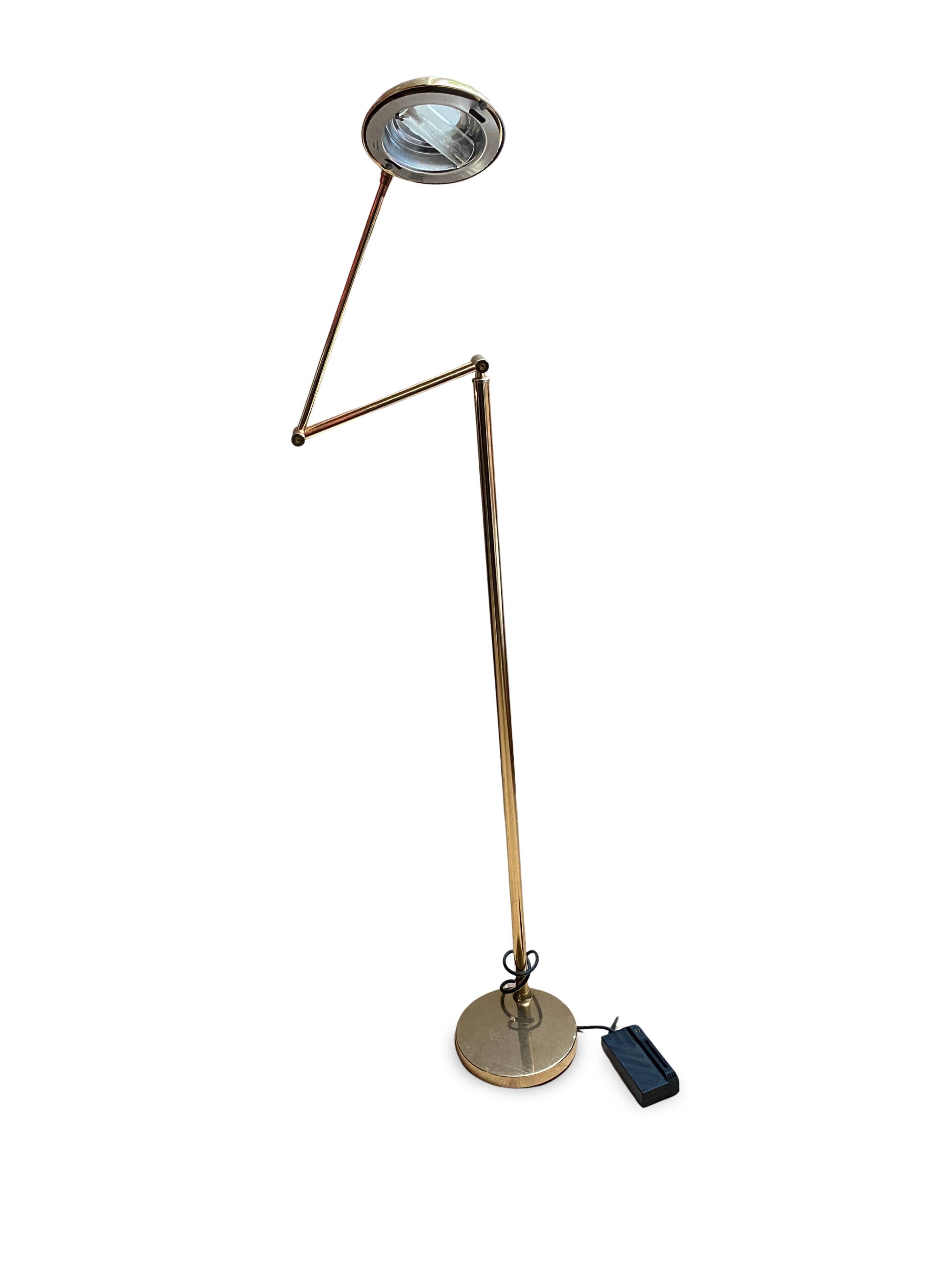 Articulated halogen lamp in chrome-plated brass – 1990s design – Italy
