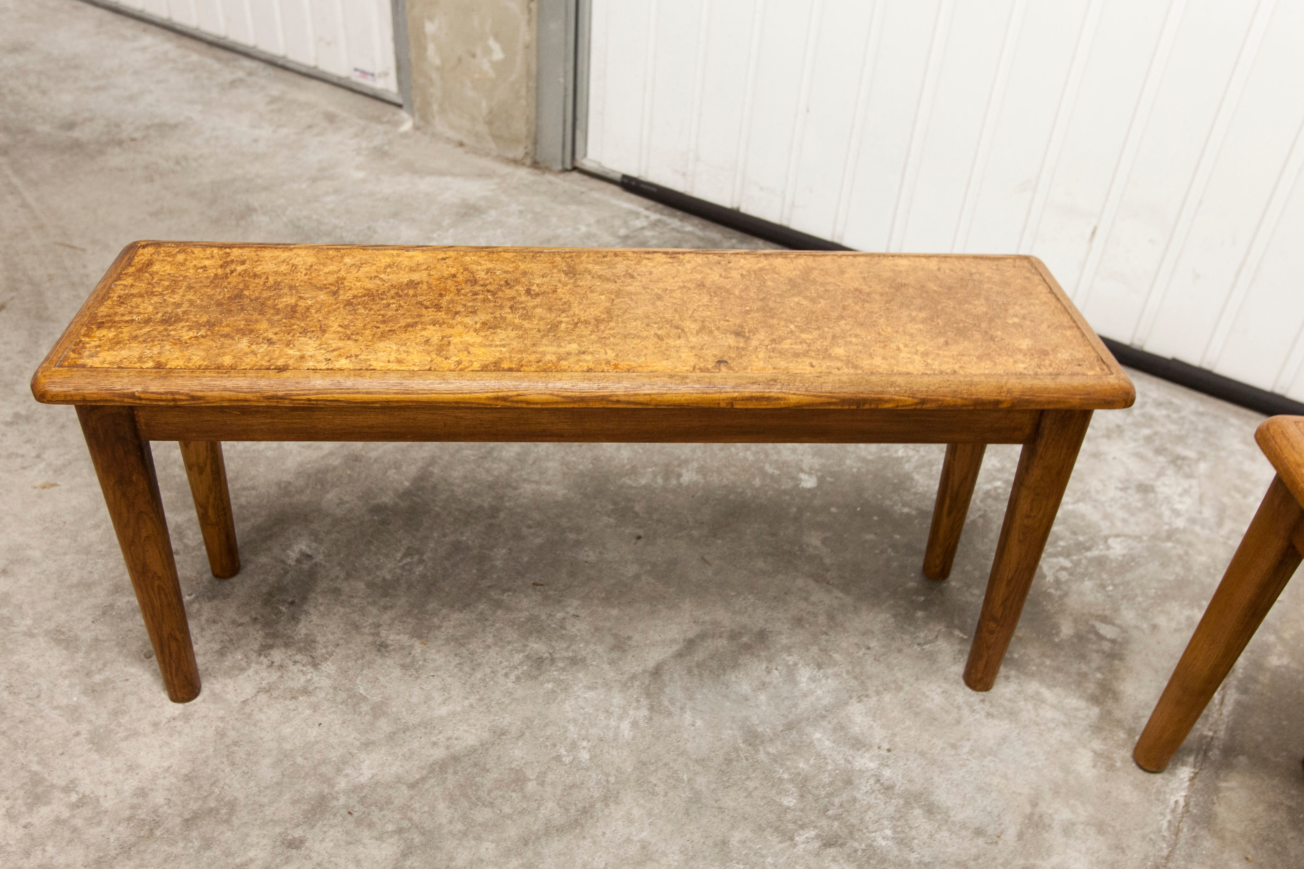 Paire de bancs enfant ou porte plante artisanal 1960