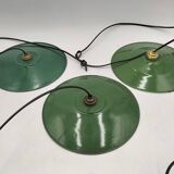 Set of 3 enameled sheet metal pendants