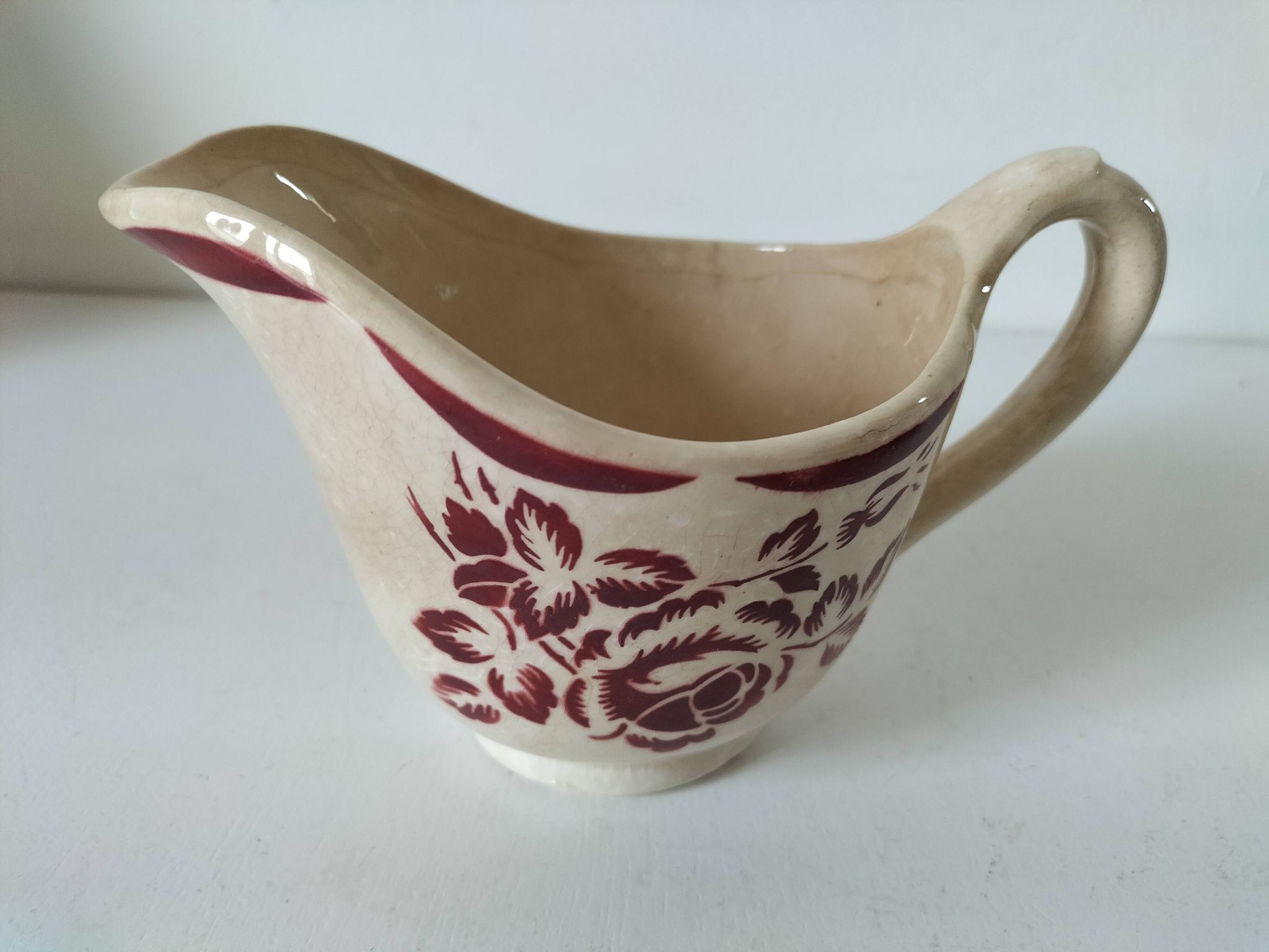 Old ironstone sauce boat