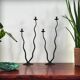 Pair of postmodern brutalist candlesticks in wrought iron, France, 1980s