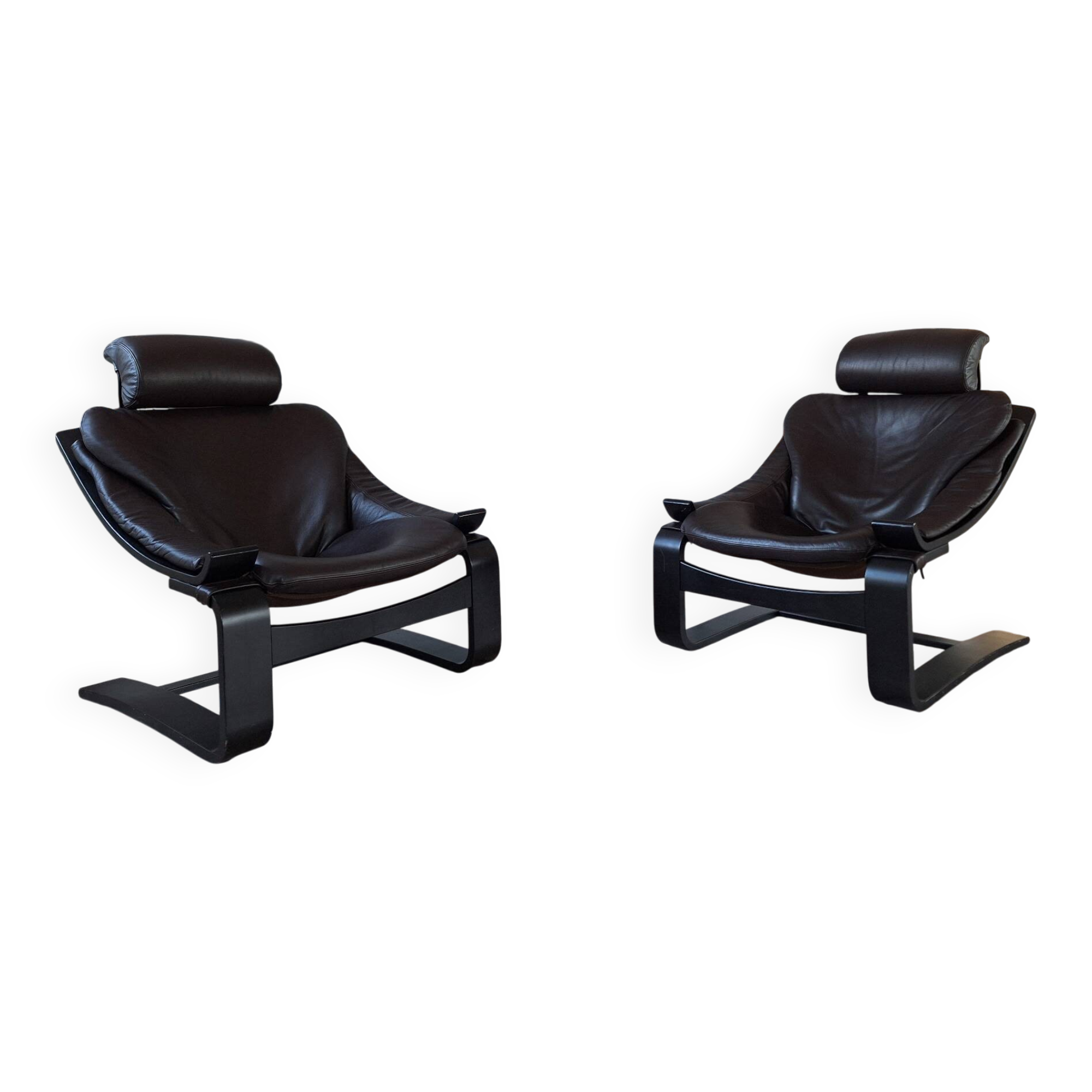 Pair of Kroken armchairs by Ake Fribytter for Roche Bobois