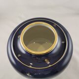 Ball vase, Sèvres porcelain. Blue and gold
