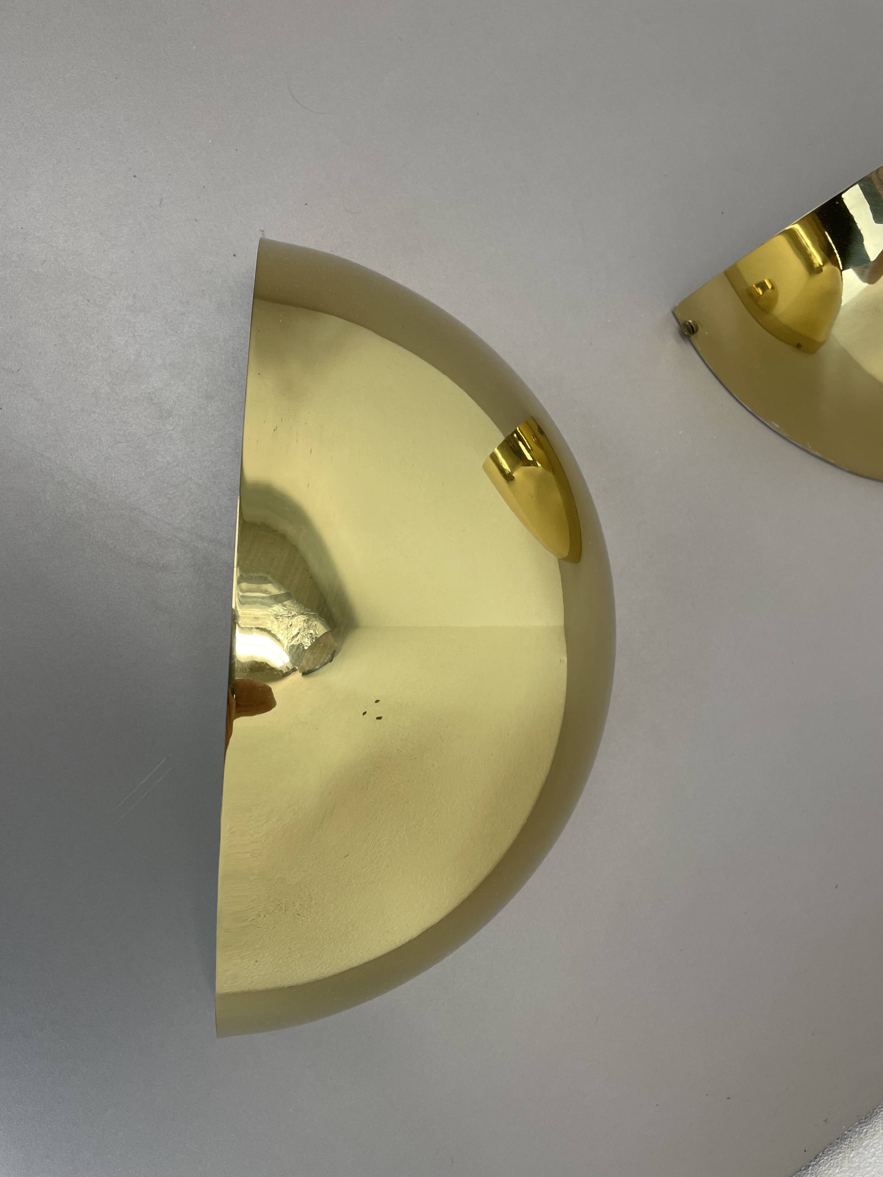 Set of 2 Brass Sciolari Style Wall Light Sconces Bankamp Leuchten, Germany, 1980