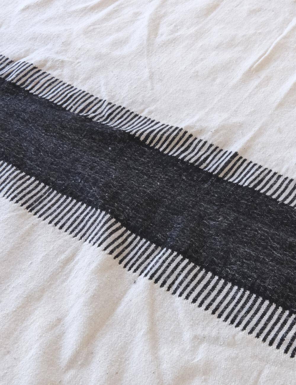 Black and White Kilim Rug - 303 x 205 cm