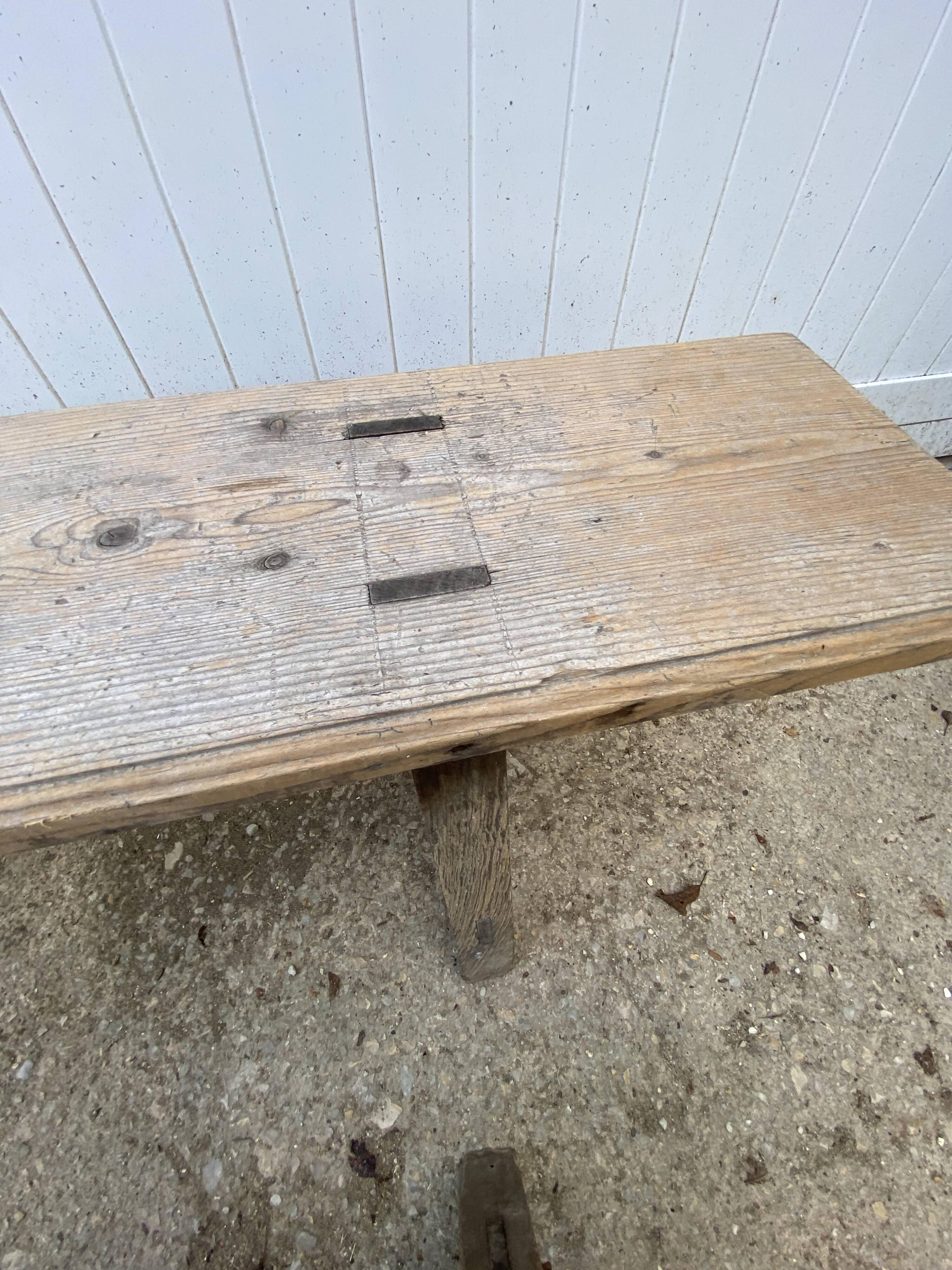 Pair of solid wood farmhouse benches 220cm for rustic farmhouse table.