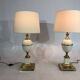 Paire de lampes de table en émail vintage - années 1970 Hollywood Regency rétro