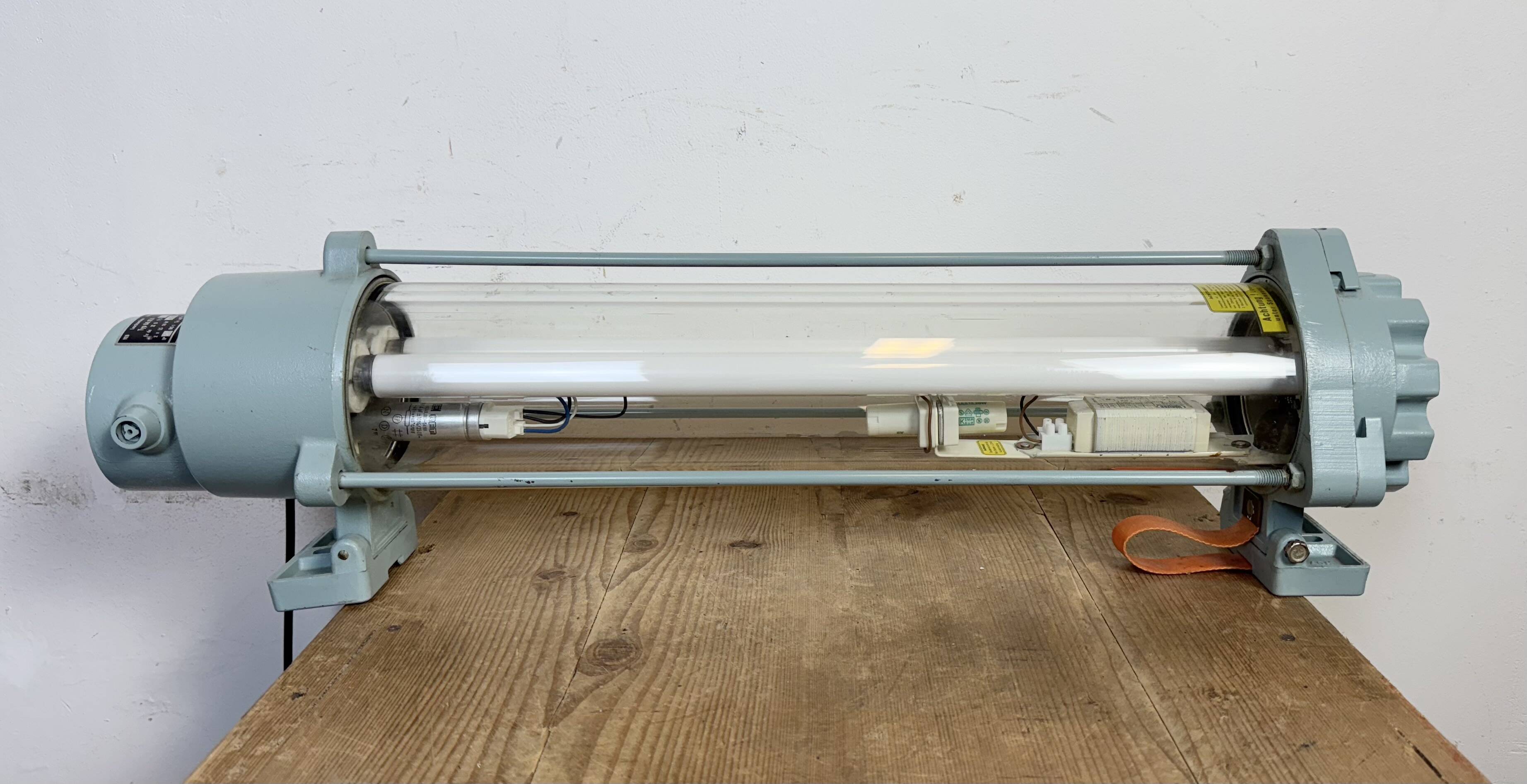 Industrial East German Fluorescent Tube Light From Leuchtenbau Wittenberg, 1980s