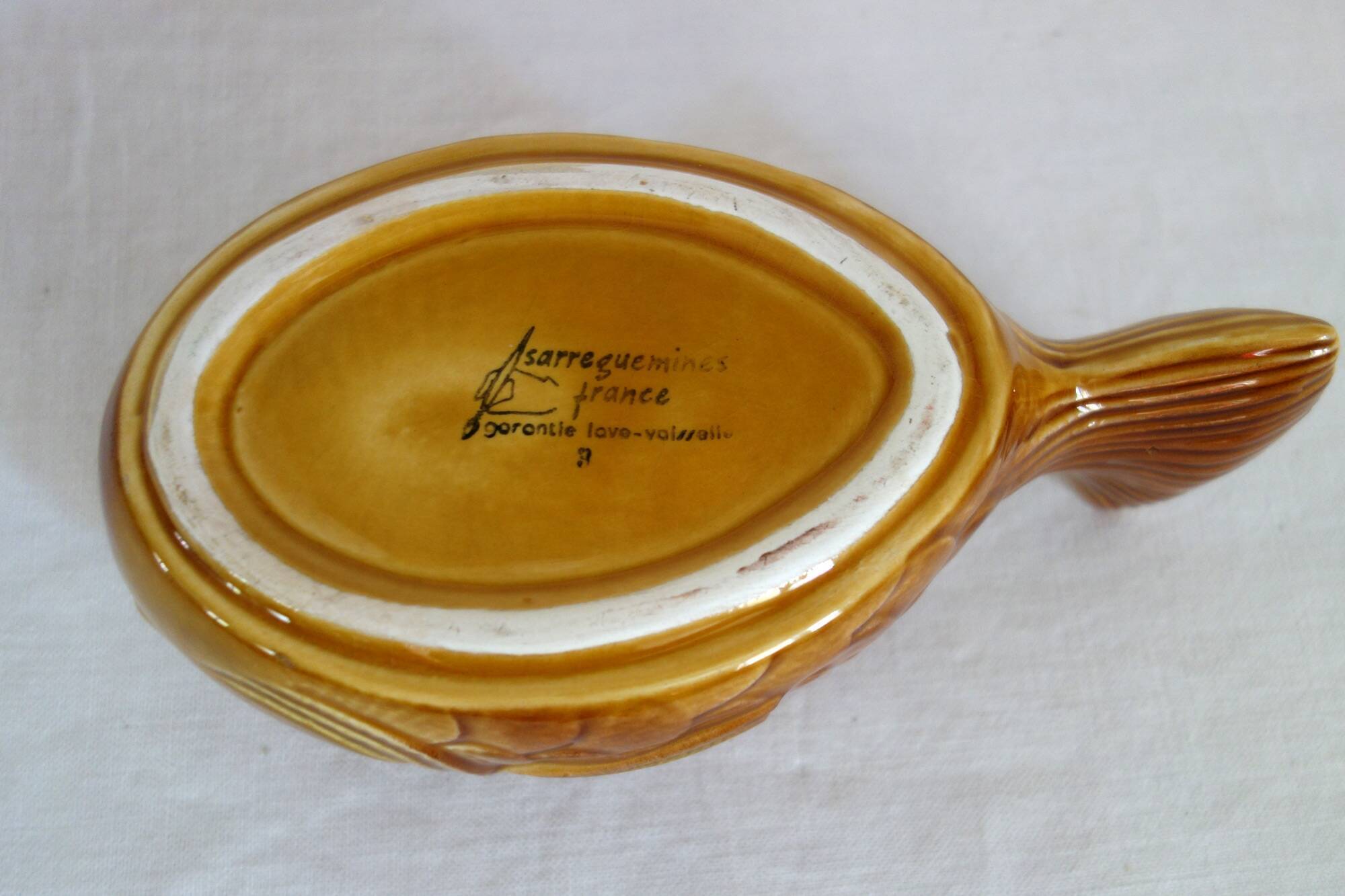 Fish service for 8 people, earthenware Sarreguemines.