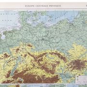 Old map of Northern Europe Germany Poland Denmark 43x43cm from 1950