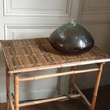 Rattan side table