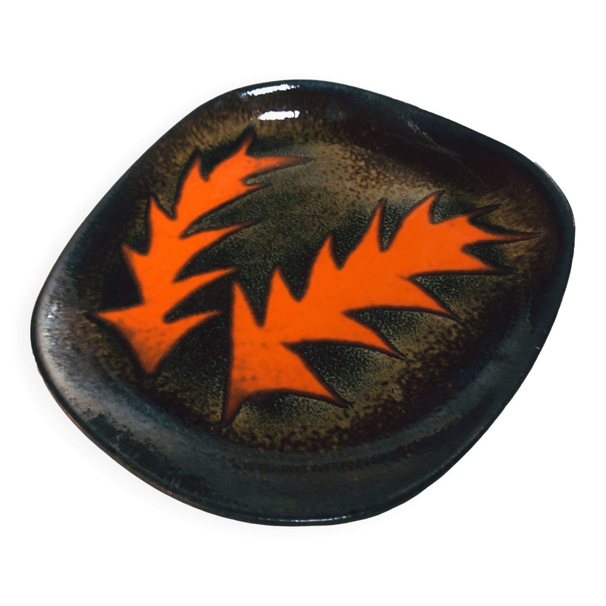 Vintage Dish • Pocket tray • Ceramic • Vallauris • In the style of Gilbert Valentin • 1950-1960