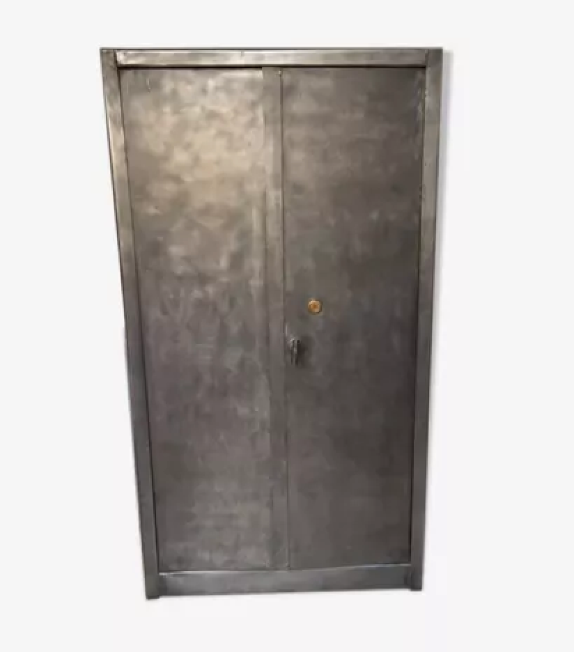 Armoire de rangement industrielle acier brossé