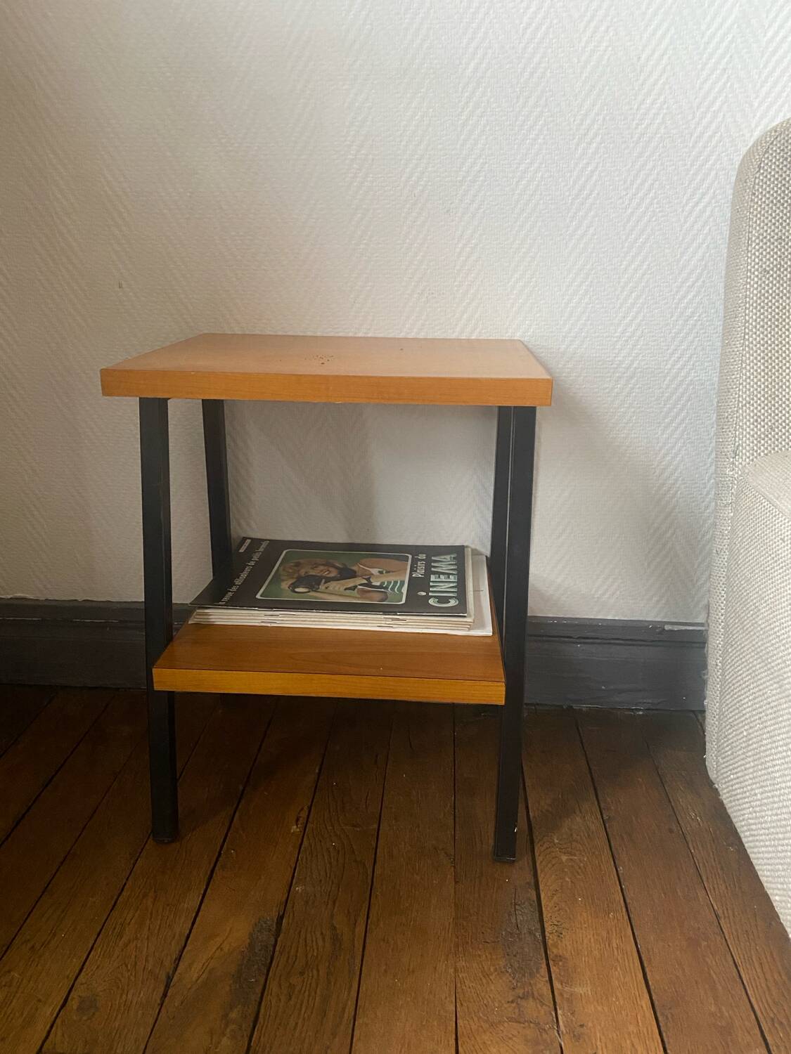 Industrial style metal bedside table