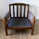 Vintage armchair in wood and blue velvet