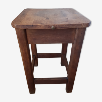 Wooden stool with chest