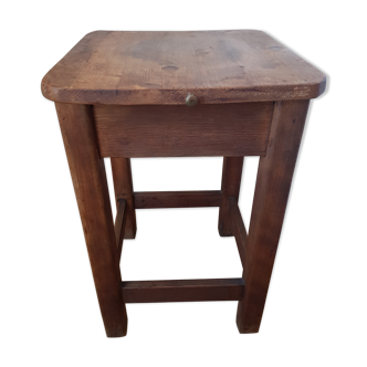 Wooden stool with chest