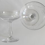 Crystal champagne coupes from Saint Louis.