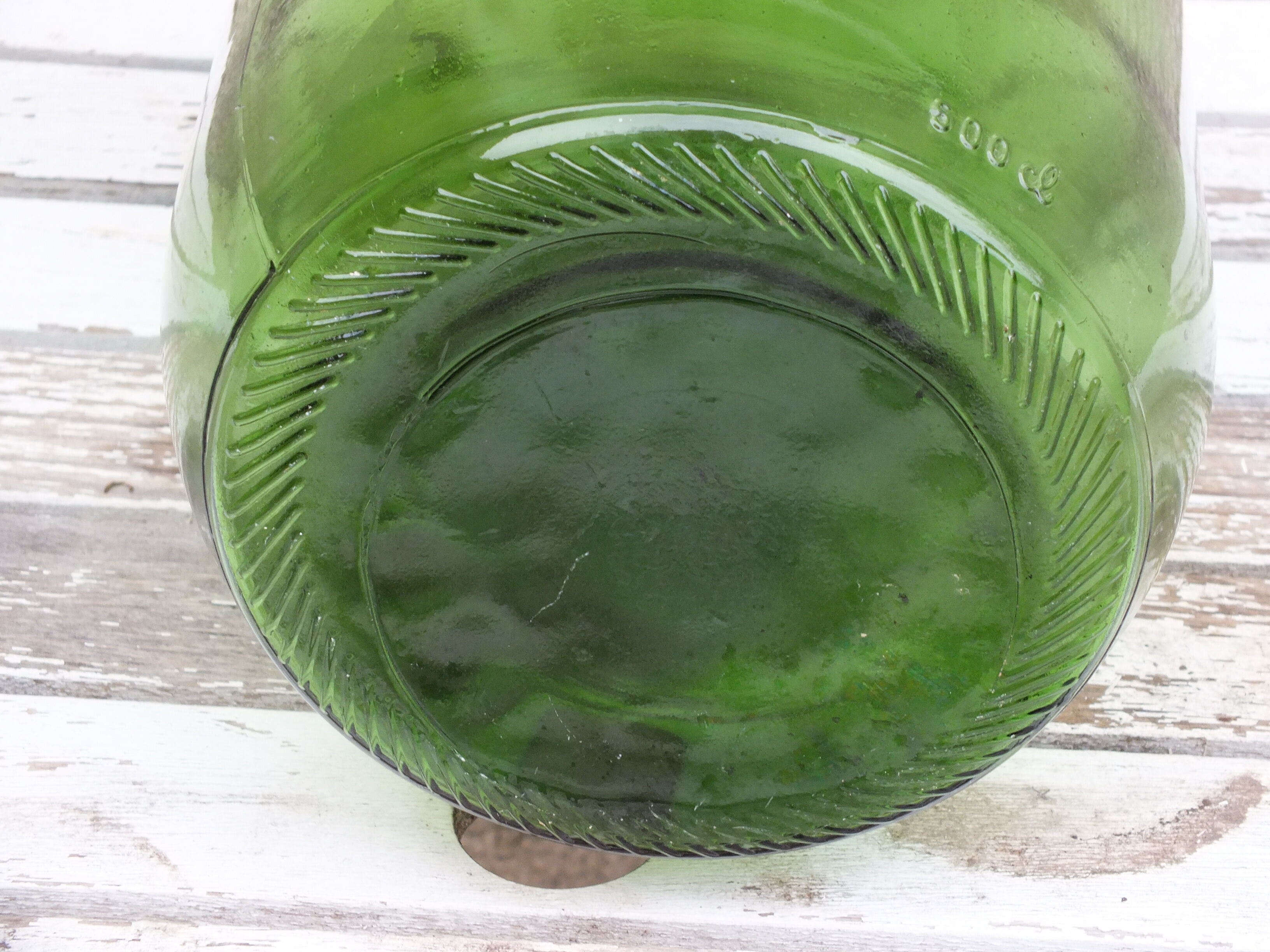 Old green glass bottle 5L